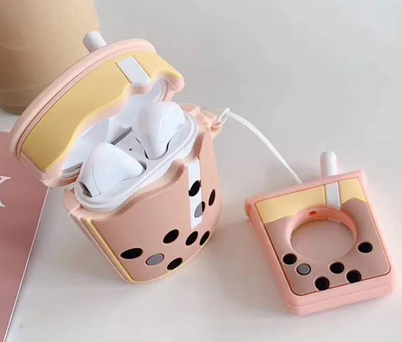 Чехол для AirPods Box Boba Milk Tea беспроводной чехол наушников Airpods 2 защитный милая