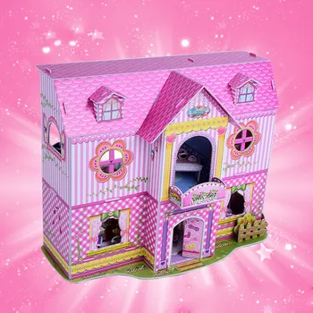 

3D Funny Model Kits DIY Princess Miniature House Puzzles Education Toy Best Home For Kids Model Building Kits Doll Furniture DIY