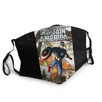 

Captain America Comic Non-Disposable Mouth Face Mask Anti Bacterial Dust Mask Windproof Protection Cover Respirator Muffle