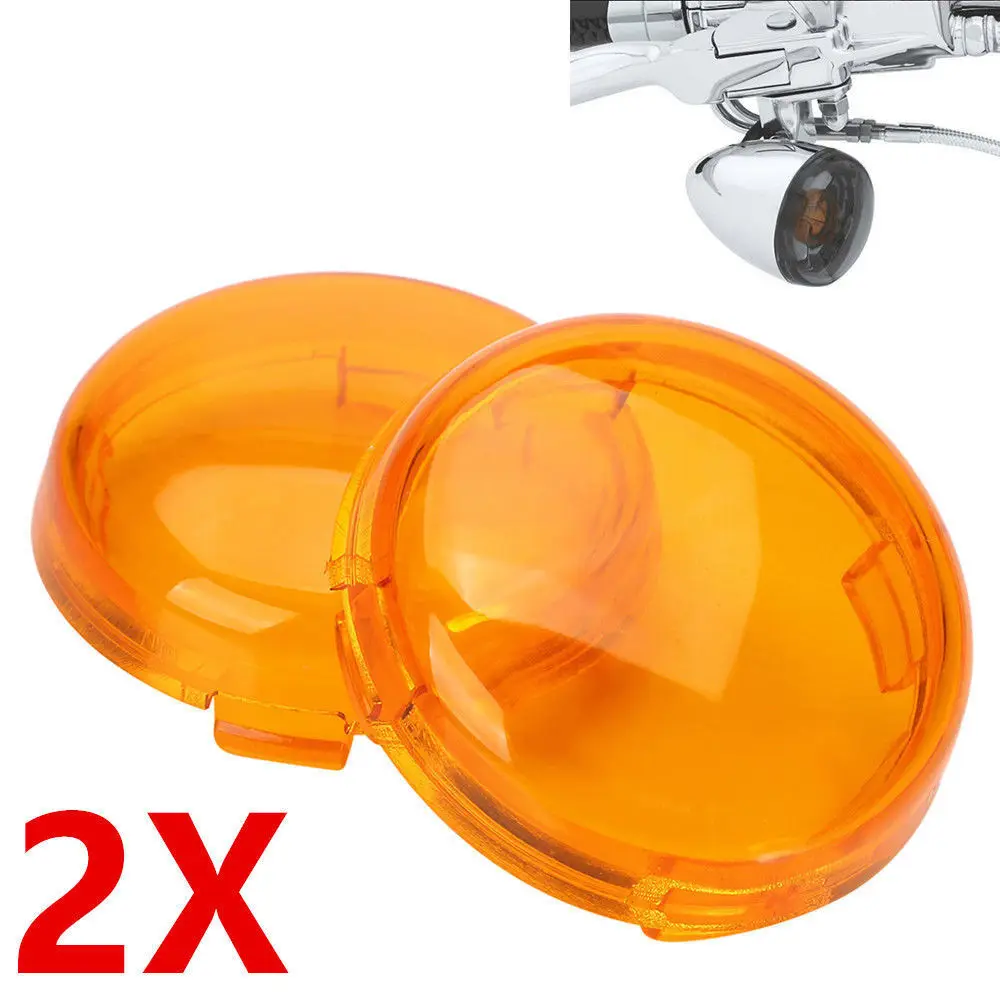 

2 PCS Amber Turn Signal Lens Covers Lenses for Harley-Davidson Touring Sportster XL 883 1986-2015