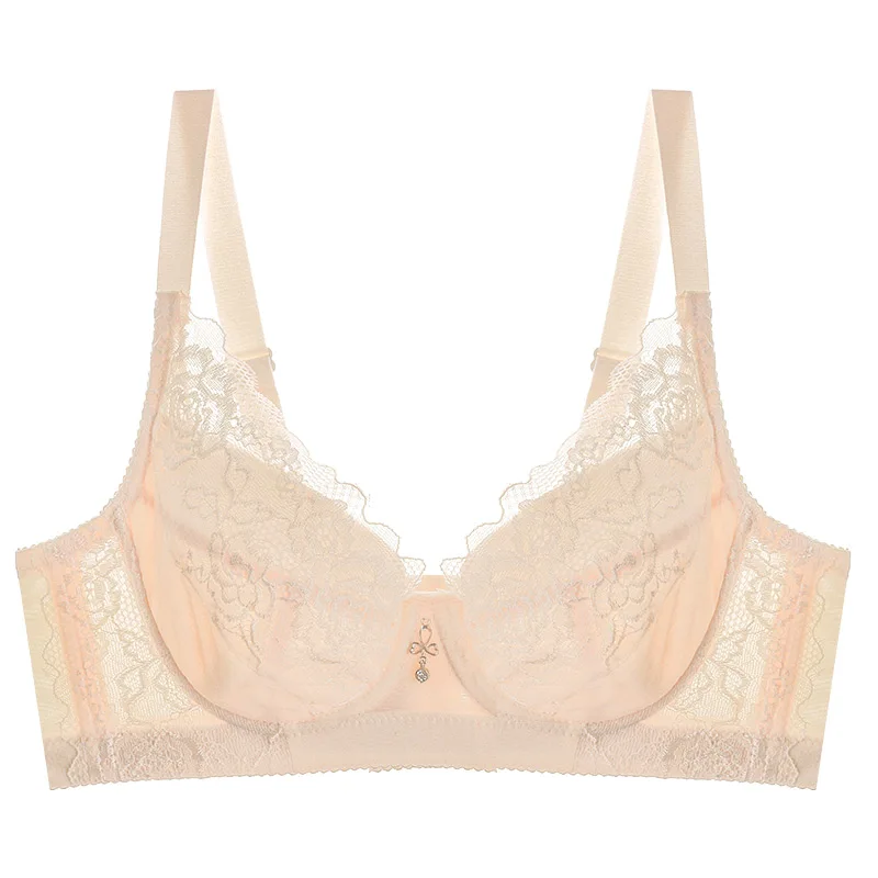 light nude Meizimei, большие размеры, бюстгальтеры для женщин, сексуальное нижнее белье, кружевной супер пуш-ап бюстгальтер, нижнее белье, бюстгальтер для девушек, нижнее белье, бюстгальтер без косточек - Цвет: light nude