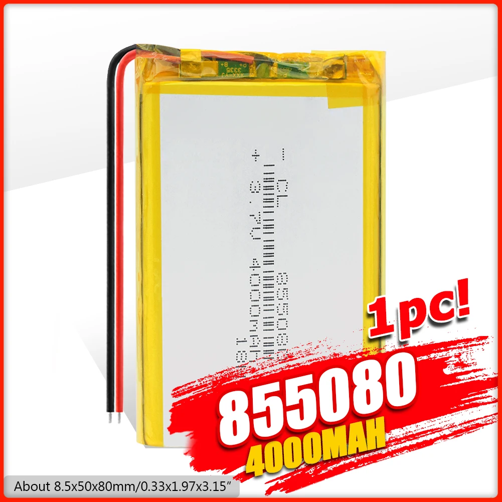 3 7 v li po литий ионные аккумуляторы полимерная аккумуляторная батарея 855080 4000mAh для