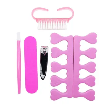 

6Pcs/Set Nail Care Cutter Cuticle Clippers Trimmer File Clean Brush Buffer Manicure Pedicure Tool