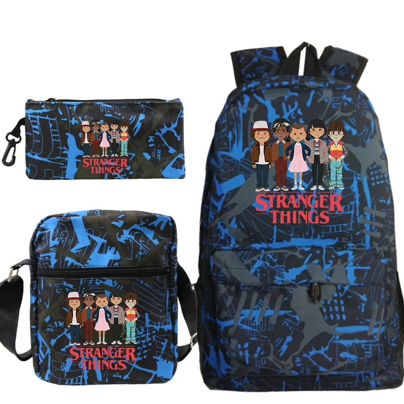 

Stranger Things 3pcs/set Backpack Children School Bag Bookbag Pencil Case Laptop Shoulders Bags Casual Travel Bag