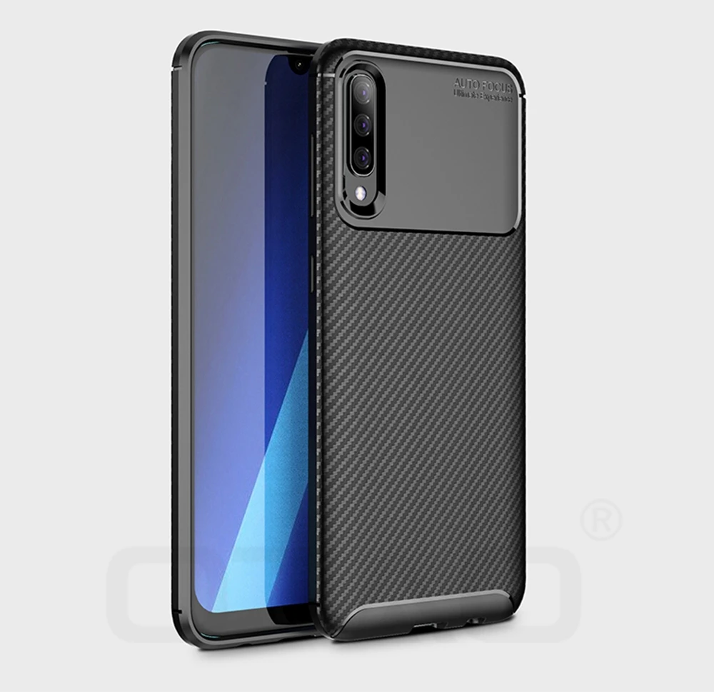 OTAO Мягкий силиконовый чехол для samsung Galaxy A50 A70 A10 A20 A30 A60 M20 M30 A7 A8 плюс чистый углеродный волоконный чехол противоударный чехол