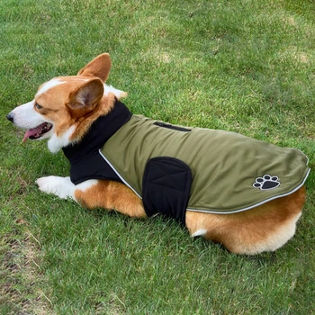 

Autumn Winter Pet Turtleneck Clothes Dog Warm Jacket Waterproof Reflective Strip Design Thicken Coat for Small Medium Large Dogs
