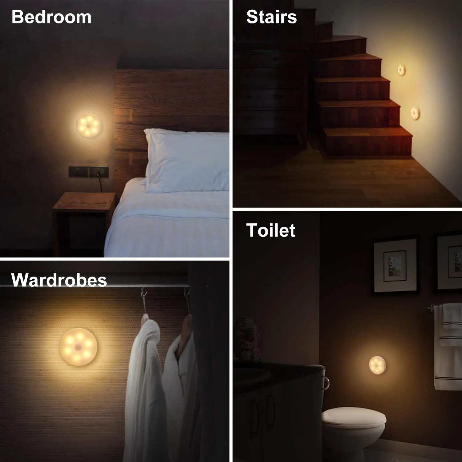 Motion Sensor Light, Closet Light, Wall Light, Stick Anywhere with No  Tools, Battery Operated Lights, LED Night Lights, Perfect for Staircase,  Hallway, Bathroom, Bedroom, Kitchen, Cabinet (3 Pack) 