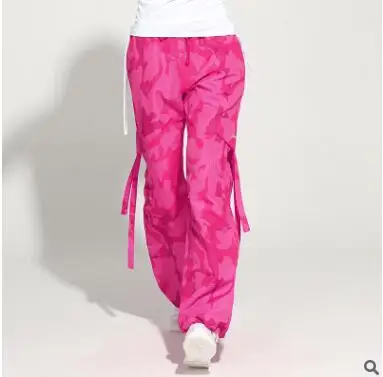 Camouflage Rose Red Камуфляжные штаны в стиле хип-хоп, новинка, Стрейчевые штаны для молодых девушек и женщин размера плюс, брендовые свободные брюки, одежда - Цвет: Camouflage Rose Red