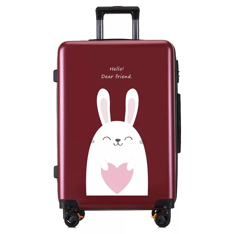 ABS+ PC багаж на колёсиках студенческий портфель на колесиках багаж для путешествий 2" мультфильм кабина чемодан тележка багаж корейская мода сумка - Цвет: 07