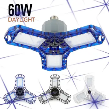 

2PCS 360 Degrees LED Garage Light Deformable Ceiling Light Indoor For Workshop Foldable Folding Lights Bright Garage Lighting