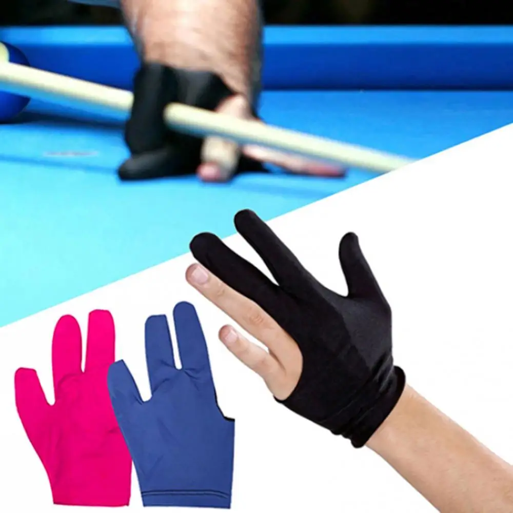 Unisex Spandex Snooker Billiard Cue Glove Pool Left Hand Open Three Finger Accessory 2021 NEW Billiard Accessories konllen billiard pool gloves three fingers left hand glove open finger gloves snooker cue pool accessory l xl