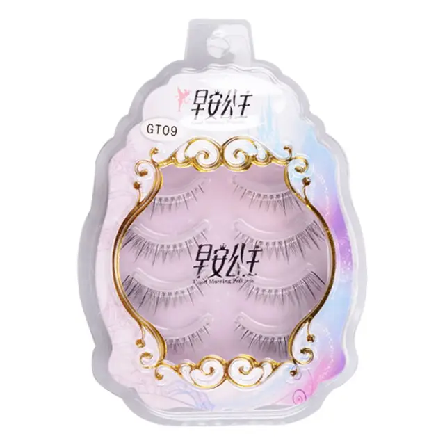 Natural False Eyelashes 4pairs 3D Faux Mink Eyelash Wispy Fluffy Soft Extension Hand Made Short Light Fake Lashes Makeup Tools 4pairs-GT09