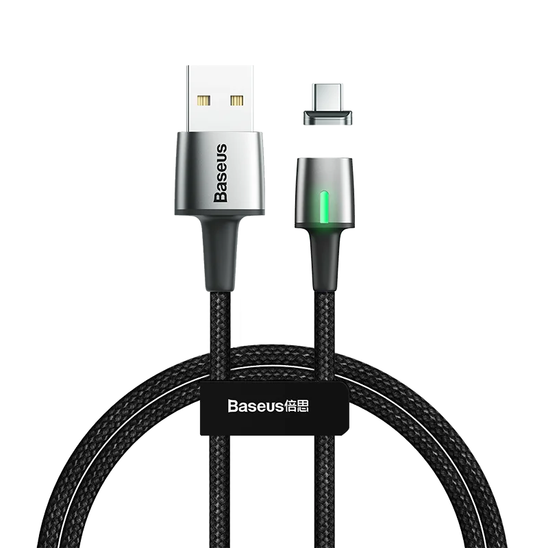 Baseus Магнитный кабель Micro USB type-C для samsung s9 iPhone Xr, магнитный usb-кабель для зарядки, адаптер для мобильного телефона, usb-кабель - Цвет: Black Type C