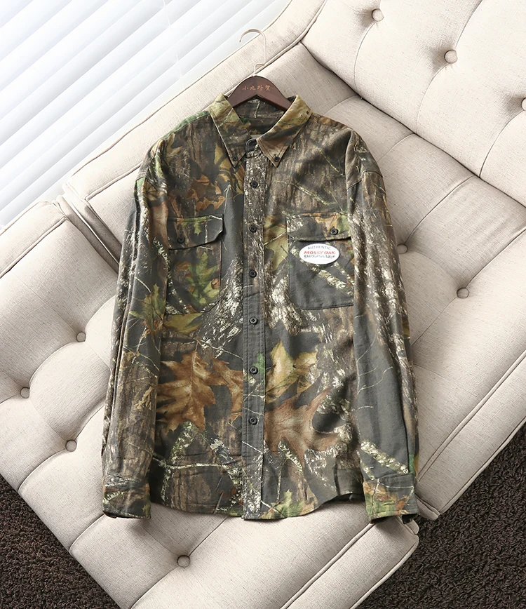 Осенние мужские рубашки в охотничьем стиле, камуфляжные мужские спортивные походные рубашки, хлопковая охотничья рубашка, дышащие мягкие американские размеры 36-44