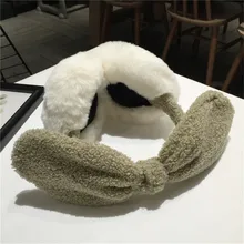 Новые женские наушники, Корейская версия милых холодостойких женских забавных зимних наушников, повязка на голову из искусственного меха с заячьими ушками, теплые плюшевые