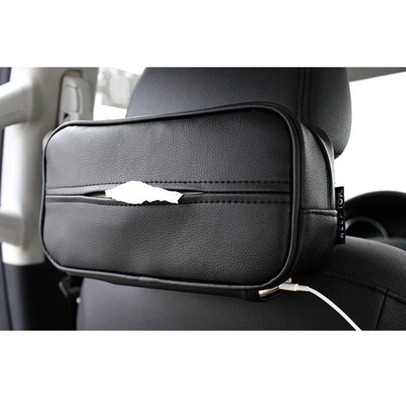 

Universal Car Armrest Box Tissue Box Home Office Car Hanging Paper Napkin Tissue Box Cover Phone Holder