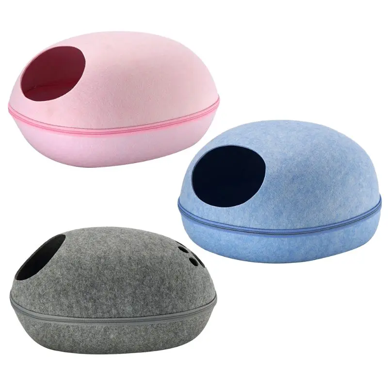 Creative Eggshell Nest Breathable Cat Bed Felt Pet Nest Funny Kitten Puppy Cave