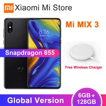 Глобальная версия Xiaomi mi x 3 6 GB 128 GB 6,3" Silder полноэкранный мобильный телефон Snapdragon 845 Восьмиядерный двойной 12 МП Беспроводное зарядное устройство