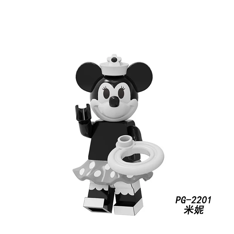 Building Blocks Legoed Bricks Black and Withe Mickey Duck Daisy Chip 'n' Dale Toys Action Dolls Figures For Kids Toys PG8279