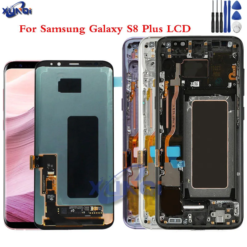 

ORIGINAL SUPER AMOLED S8 Plus LCD with Frame for Samsung-Galaxy S8 Plus G955 G955F Touch Screen Digitizer Assembly