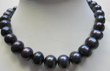 

HOT HUGE 18" 10-11MM TAHITIAN BLACK PEARL NECKLACE