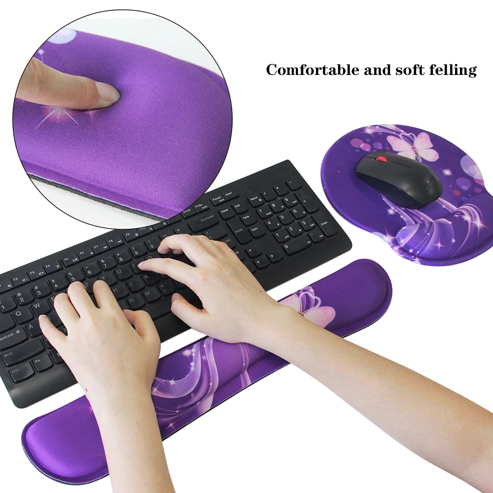 Tapis de souris ergonomique en mousse à mémoire de forme pour PC,  accessoire de bureau, non ald, support de poignet - AliExpress