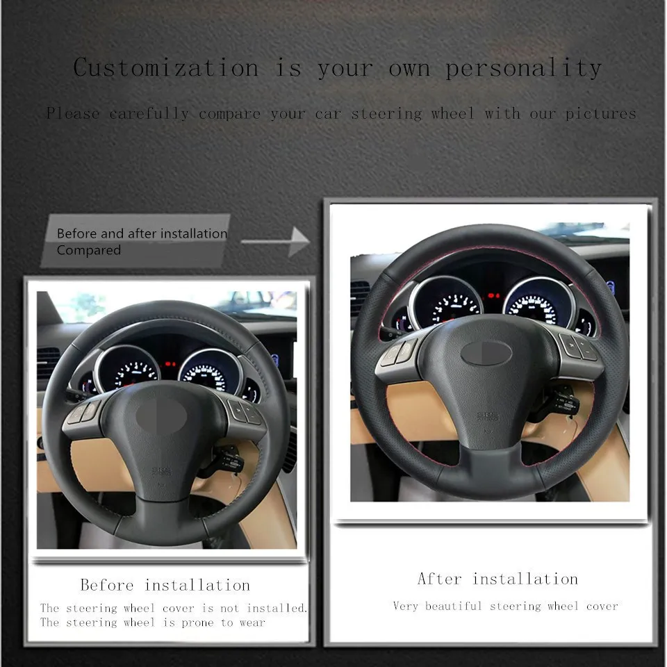 Черный кожаный чехол рулевого колеса автомобиля из микрофибры для Honda Crosstour 2012 Pilot 2009- Odyssey 2011- Accord 8 2008-2012
