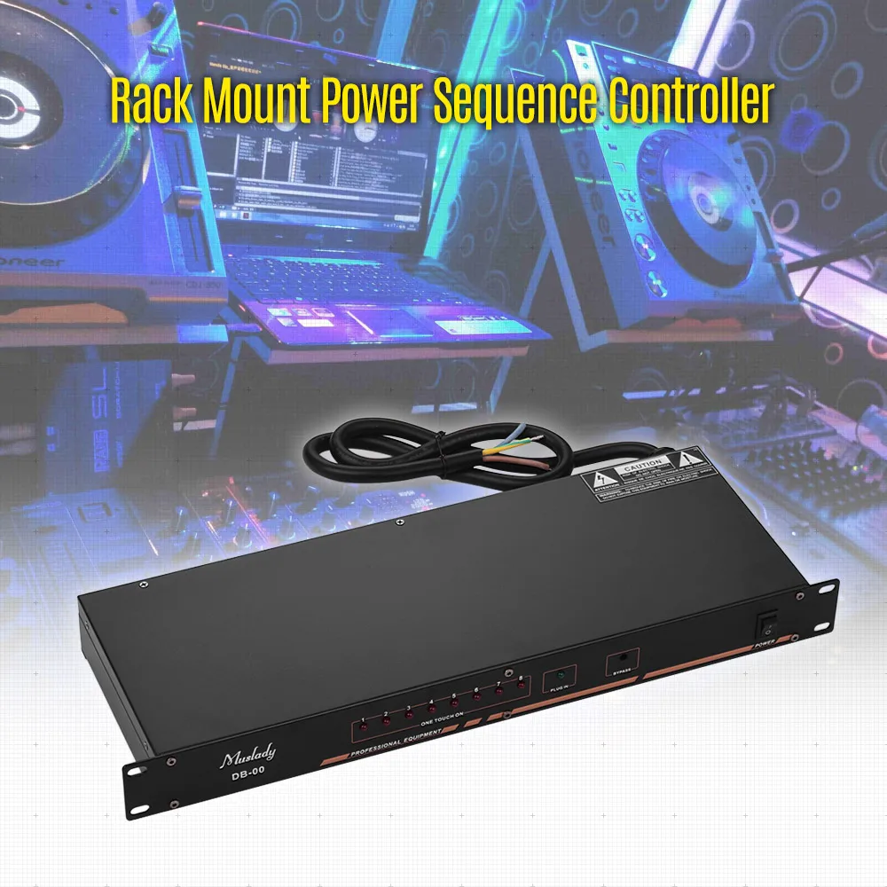 Muslady DB-00 8-outlet Rack Mount регулятор последовательности питания кондиционер стабилизатор напряжения для DJ аудио записи