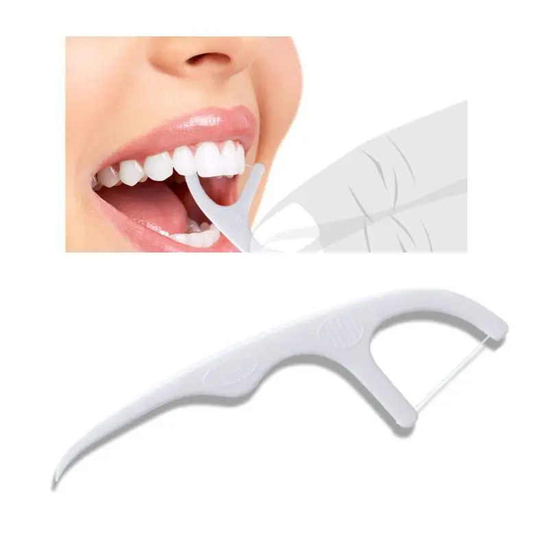 

1Pc Disposable 400D Dental Floss Picks Sticks 2 In 1 Toothpick Cleaning Mouth Oral Care Hygiene Portable Individually Wrapped