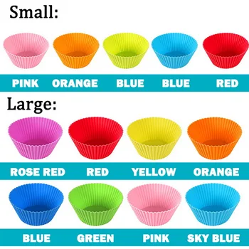 

12pcs Silicone Cake Mold Kitchen Cooking Bakeware Maker DIY Cake Decorating Tools Round Shaped Muffin Cupcake Baking Molds