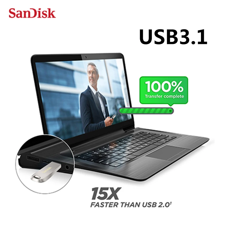 Флеш накопитель USB SanDisk 32 ГБ USB3.1 флеш 16 64 128 CZ74 150 Мб/с флешка для ноутбука|USB