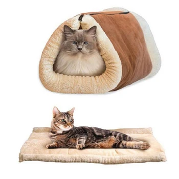 

Pet Cat Bed Winter Warm Soft Sofa Washable Multifunction Pet Sleeping Cushion for Puppy Cats Foldable Tunnel Cave Pets Products