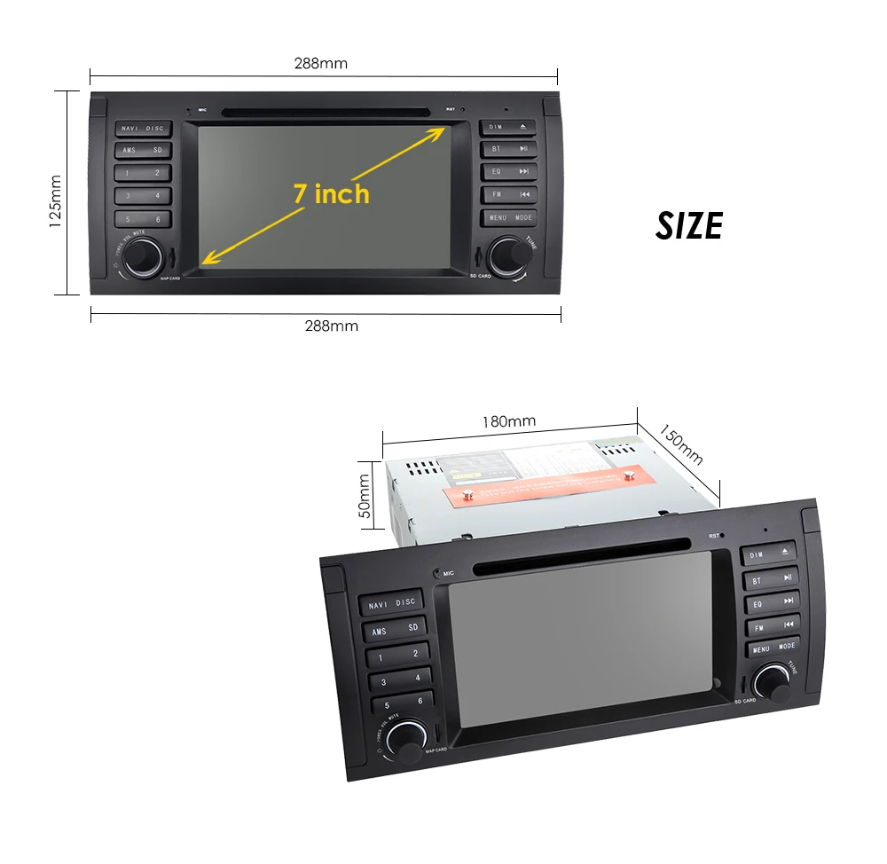 Cheap Android 9.0! 7 Inch In Dash Car DVD Player Multimedia For BMW/E39/X5/M5/E53 With 4GRAM Canbus 4GWifi GPS Navigation Radio BT CAM 5
