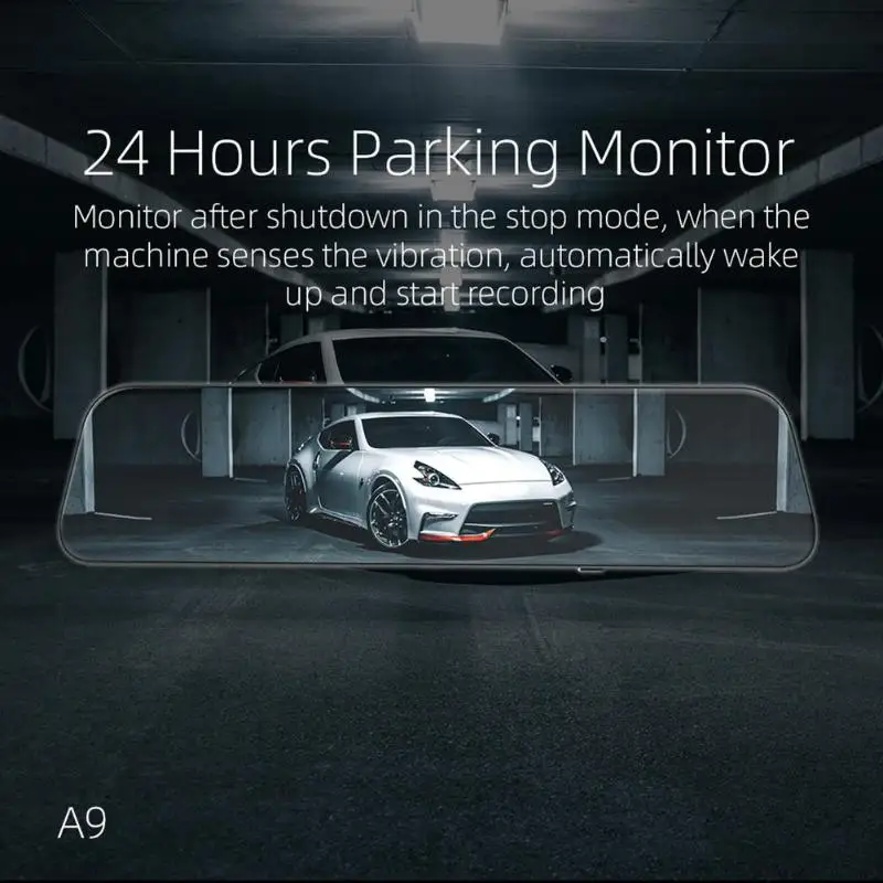 Anytek A9 11,66 дюймов 2K поток зеркало заднего вида Автомобильный видеорегистратор HD 1080P видеорегистратор с двумя объективами авто камера регистратор DVRs