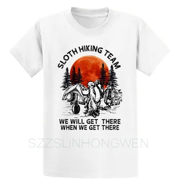 

Sloth Hiking Team Will Get We There Camping Shirt T Shirt Trend Summer Style New Style Custom Short Sleeve Gents S-XXXXXL Shirt