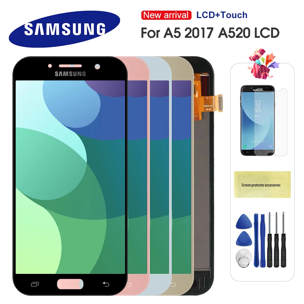 Lcd для samsung Galaxy A5 lcd A520 SM-A520F lcd дисплей кодирующий преобразователь сенсорного экрана в сборе для A5 A520 lcd экран