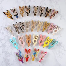 Стиль; цветные детские заколки с кроличьими ушами; заколки с цветочным принтом; BB клип; детская боковая заколка; повязка на голову для девочек; аксессуары