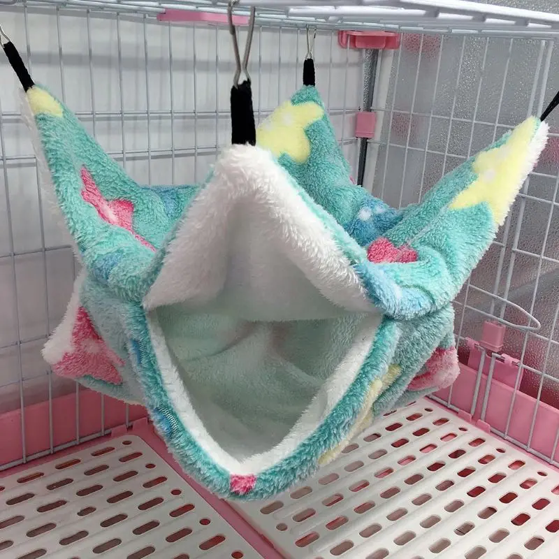 

Soft Small Pet Cage Hammock Sugar Glider Hamster Plush Hanging Bed Cage Play Sleeping Bed Squirrel Swing Nest for Parrot Ferret