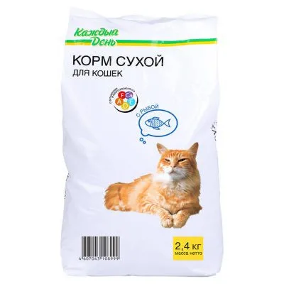 Корм для кошек с рыбой «Каждый день», 2.4 кг
