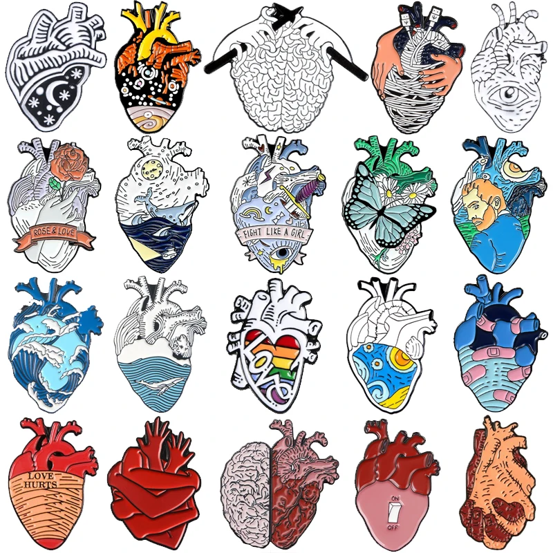 Cartone Animato Cuore Modellazione Smalto Perni Oceano Balena Spray Fiore Farfalla Amore Occhi Disegno Interruttore Spilla Gioielli Moda Distintivo Re