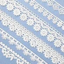 7 ярд Лот тканая хлопковая кружевная отделка DIY шитье спортивный костюм ремесло украшение белый хлопок отделка кружевная лента материалы ручной работы