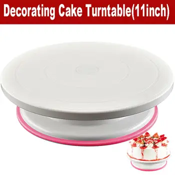 

11 Inch Cake Turntable Rotating Anti-skid Round Cake Stand Cake Decorating Tools Cake Rotary Table Kitchen DIY Pan Baking Tools