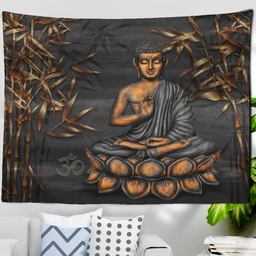 Buddha Tapestry Wall Hanging Meditator Seven Chakras Indian Bohemian Style Mandala Tapiz Hippie Home Decor 6