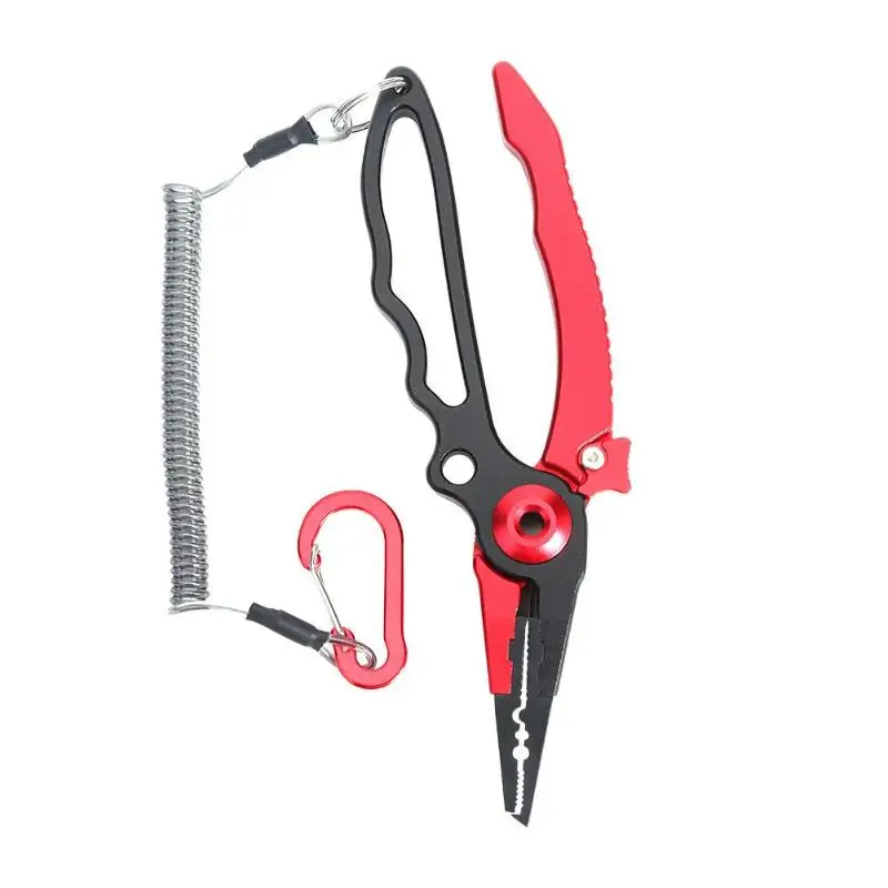 

Aluminum Alloy Fishing Pliers With Self-locking Latch Fishing Line Cutter High Quality Fish Hook Remover Tools