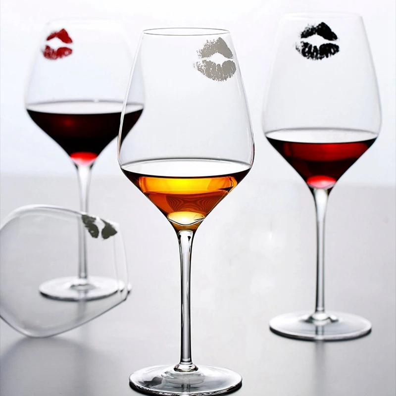 Прозрачный креативный бокал для вина, стакан для пива, сока, напечатанный с принтом губ, бокал для коктейля, идеальный подарок для украшения бара