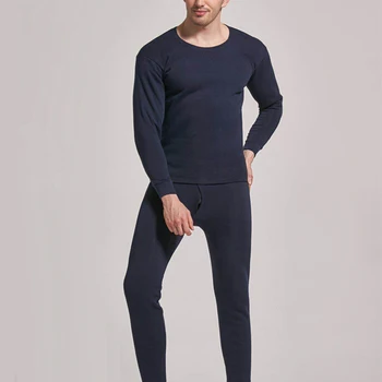 

Men Long Johns Winter Thickening Plus Velvet Underwear Slim Pajamas Tops+Pants 2pcs Set sleepwear male
