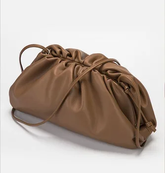 

Chic Day Clutch Party Pillow Bags Purse Female Messenger Large Ruched Leather Handbag Envelope Bag Luxury Women Bag