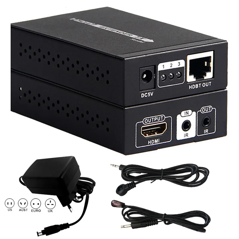 Full HD 1080p HDMI удлинитель 4K с ИК hdmi 1,4 В поддерживает 12 В адаптер питания до 70 м 3D, 4k X 2k