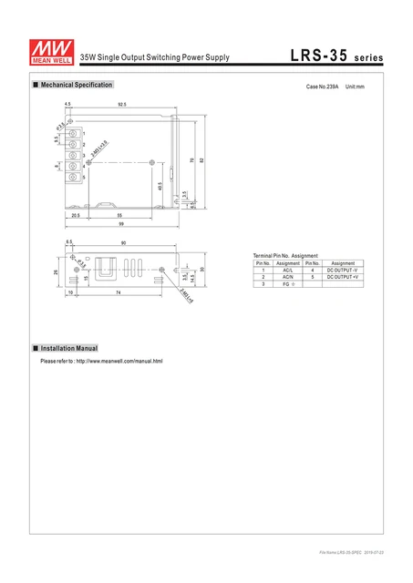 ALIMENTATORE LED Meanwell LRS-35-12 - Trasformatore 12V 3A 35W - Foto 8