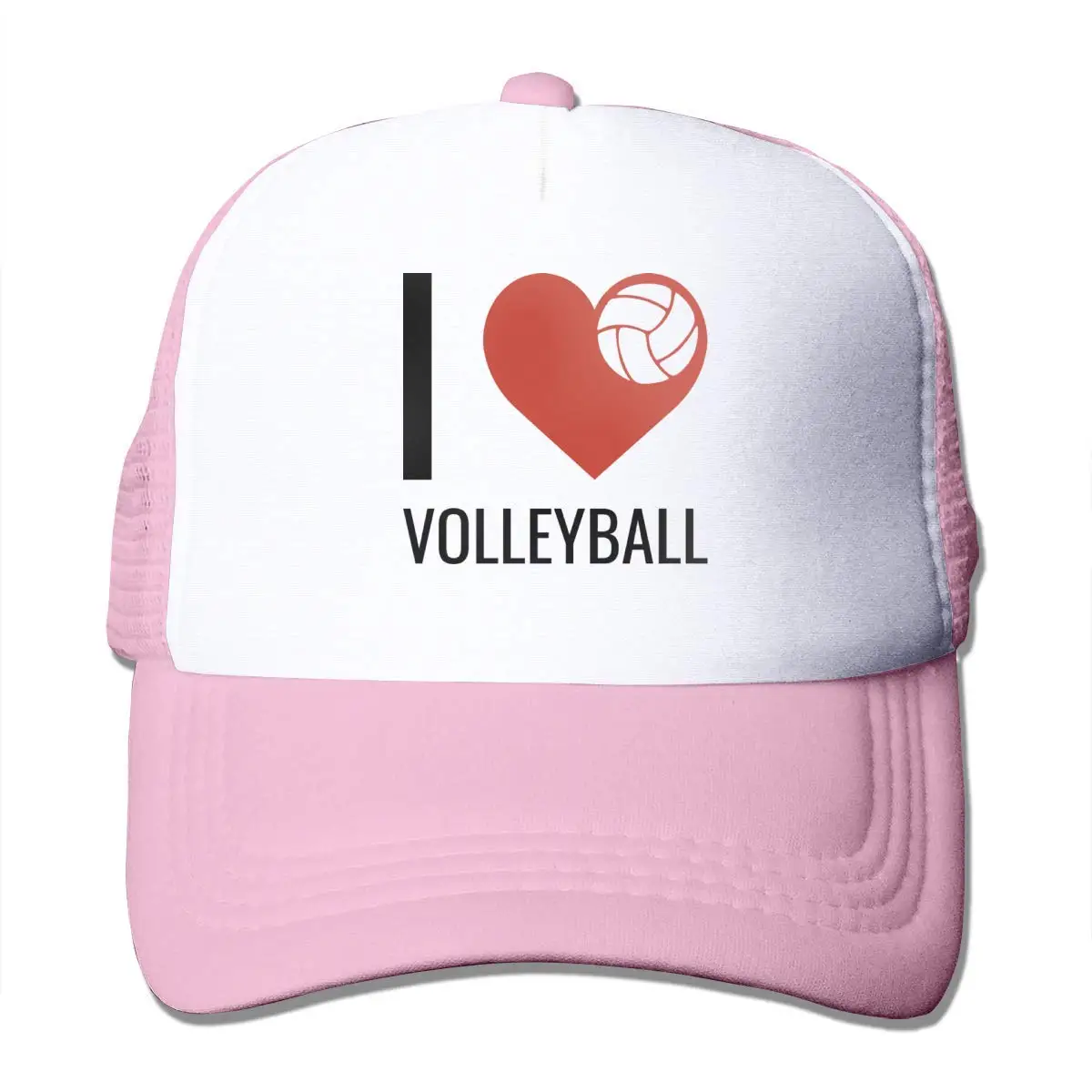 Я люблю волейбол сетки бейсболки унисекс Регулируемая Кепка грузовика Стиль Розовый